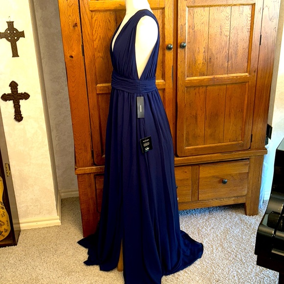 🆕NWT LULU’S Navy Blue Maxi DRESS💙Size Medium⭐️Brand NEW with Tags!!⭐️ - Picture 3 of 13